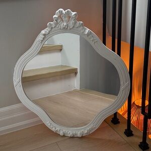 Ornate White Vintage-Style Kids Mirror | Shatterproof